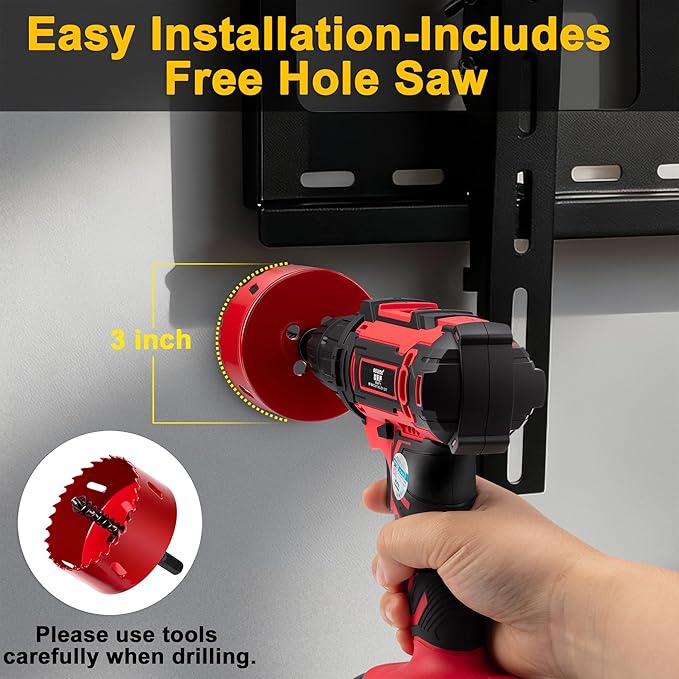 ZhiYo in-Wall Cable Management Kit for TV, White TV Cord Hider for Wall Mounted TV, Behind Wall Cable Management Kit, Cord Concealer Kits with 4 Wire Pass Throughs and 1 Hole Saw Drill Attachmen