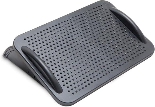 IO CREST Under Desk Ergonomic Foot Rest with 3 Angle Position - 30 Degree Tilt Angle Adjustment Non-Skid Massage Surface Texture, Black