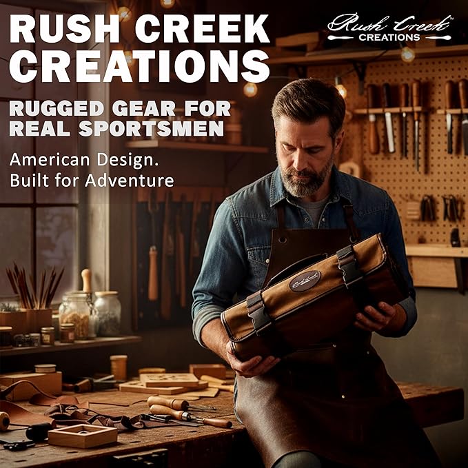 Rush Creek Creations Gun Cleaning Mat – Heavy Duty Waxed Canvas Rifle & Pistol Cleaning Mat, Weather-Resistant Gun Workbench Pad with Handle for Shooting, Hunting & Maintenance
