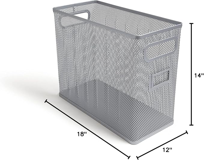 TRU RED Wire Mesh File Organizer, Silver – Vertical Desktop Sorter for Files, Folders & Mail