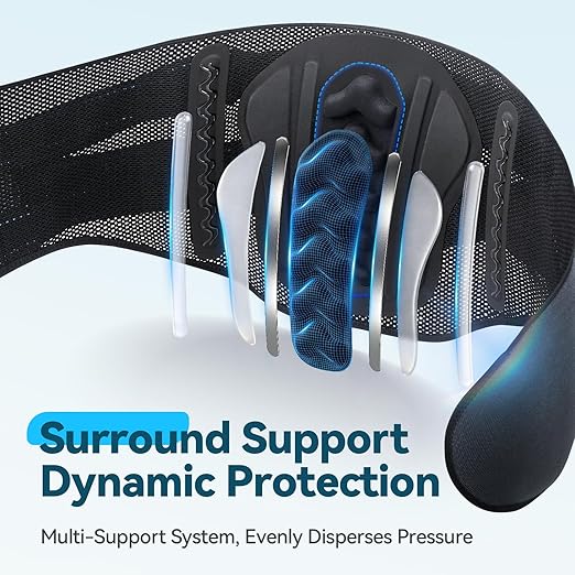AGPTEK Back Brace for Lower Back Pain Relief, Breathable Air Mesh Back Support Belt with Ergonomic 3D Lumbar Pad for Work, Sciatica, Scoliosis, Herniated Disc, Adjustable Dual Straps, for Men Women (Small)