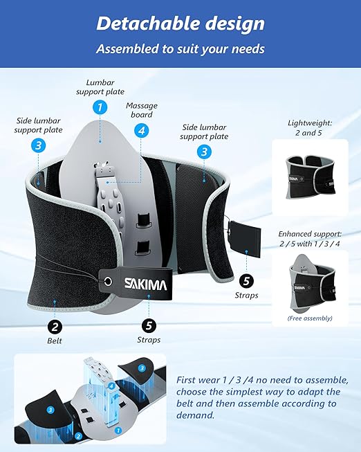 Back Brace for Lower Back Pain Relief with Pulley Support System, Adjustable Lumbar Support Belt with Lumbar Panel, Breathable, Strong Support Design For Herniated Disc, Sciatica, Scoliosis (Medium)