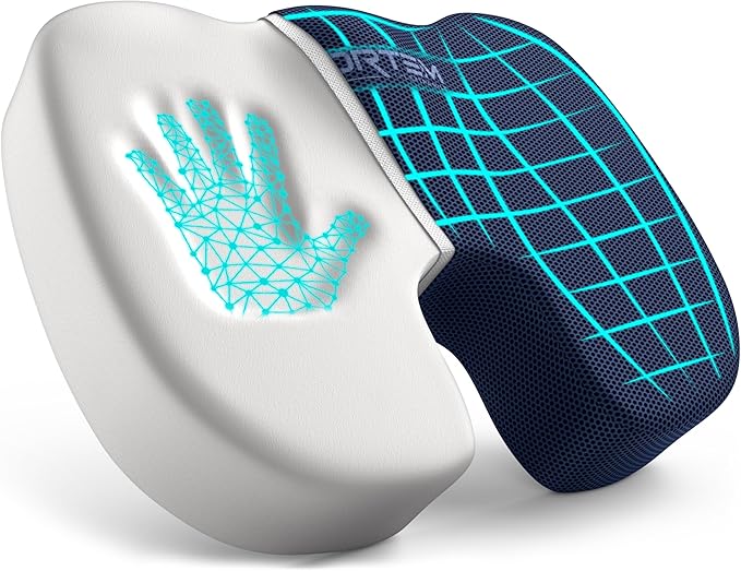 FORTEM Seat Cushion, Office Chair Cushion, Memory Foam Car Seat Cushions, Sciatica Coccyx Tailbone Pain Relief, Chair Cushions for Back Support, Sitting Pad for Gaming, Washable Cover, Non Slip, XL