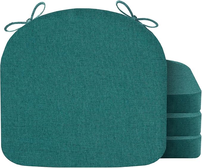 Nordjager Chair Cushions for Dining Chair Seat Set of 4, Memory Foam Chair Pads Help You Relief from Sedentary Discomfort in The Office or Kitchen and Dining Rooms(17" x 16" x 2.5", Green)