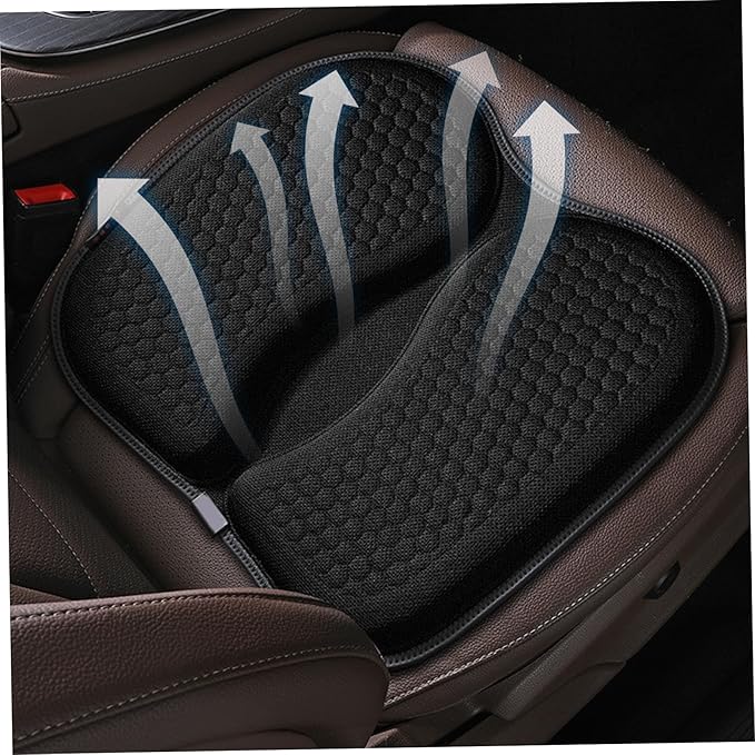Gel Seat Cushion Pressure Relief Honeycomb Cooling Cushion, Breathable 3D Non-Slip Chair Pad for Office, Car, Wheelchair, Black