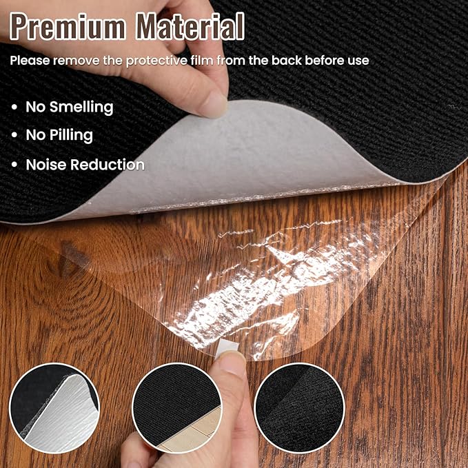 Sycoodeal Office Chair Mat for Hardwood Floor,Slip Resistant Floor Mat for Office Computer Gaming Chair,Heavy Duty Floor Protector for Rolling Chairs,Easy to Clean,Black(36"x48")