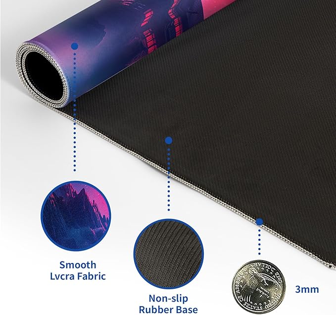 Darkness Red Moon Mouse Pad Abstract Red Mouse Pad 31.5x11.8 Inch Non-Slip Rubber Base Large Mousepad Stitched Edges Keyboard Mouse Mat Desk Pad for Office and Home(3)