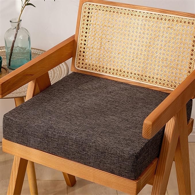 Reyox Square Non Slip Seat Cushion Thicken Chair Cushion for Recliners, Armchairs 3" Thick Brown 18" x 18"