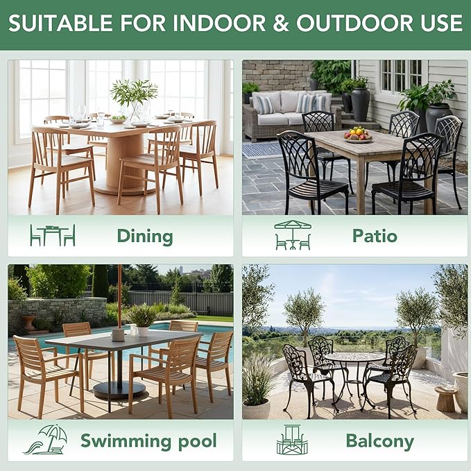Outdoor Chair Cushions Set of 4: Waterproof & Fade Resistant Patio Furniture Cushions - 18.5 x 16 x 2 Inch Non Slip Round Corner Seat Cushion Pads with Removable Cover for Garden Yard Lawn, Navy Blue