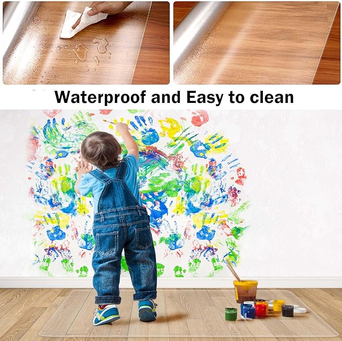 Clear Chair Mat for Hardwood Floors 36"x48" - Office Desk Chair Mat Easy Glide for Rolling Chairs,PVC Floor Protector for Home Office & Computer Use