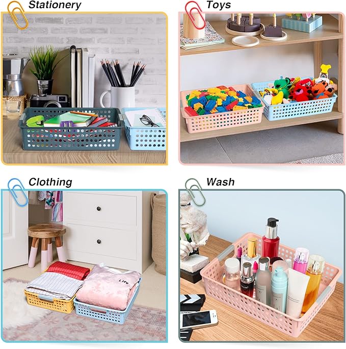 DLUCKY 4Pcs Classroom Organization and Storage Paper Tray Holds 4A Paper, Trays for Classroom Toy, Crayons, Handicrafts Storage, Also for Library, Drawers, Office, Kitchen, Bathroom(Yellow)