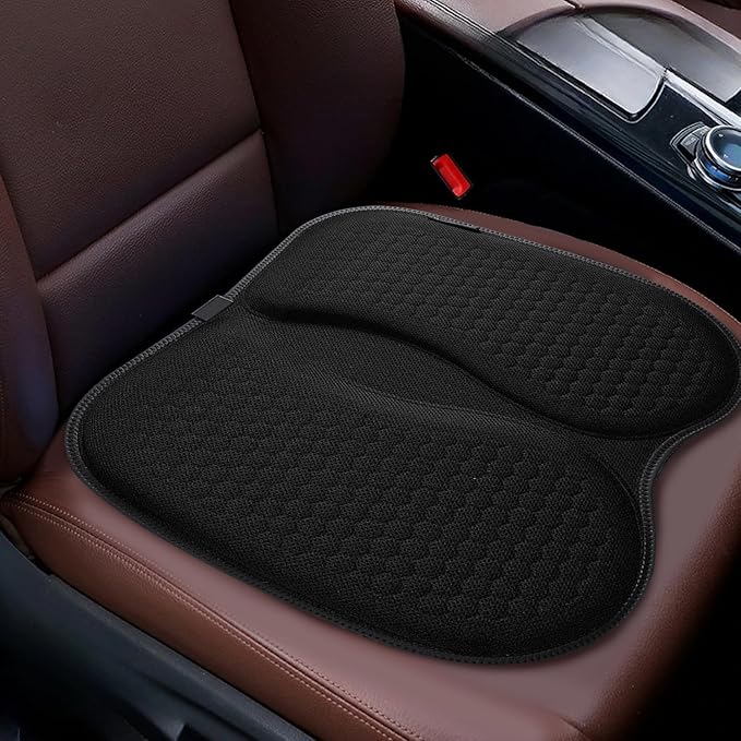 Gel Seat Cushion Pressure Relief Honeycomb Cooling Cushion, Breathable 3D Non-Slip Chair Pad for Office, Car, Wheelchair, Black