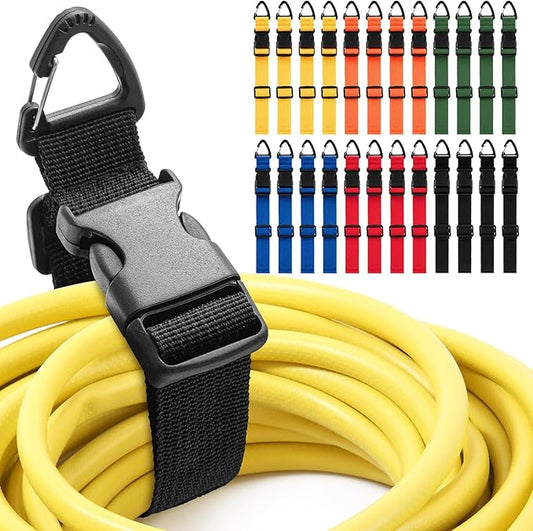 24 Pack 17 Inch Adjustable Extension Cord Holder Organizer with Triangle Clips for Garage Organization and Storage Heavy Duty Extension Cord Hanger for Men Workshop (Multicolor)