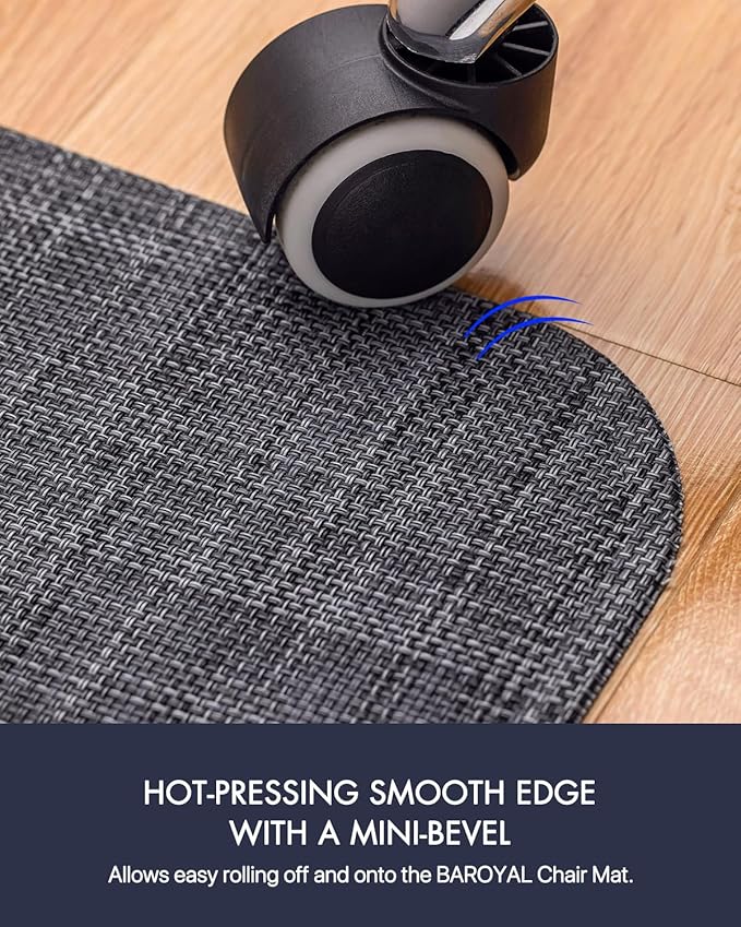 Office Chair Mat for Hardwood Floor Under Desk Computer Rolling Chair Mat for Wood/Tile Floor Non-Slip Heavy Duty Desk Rug PVC Plastic Hard Floor Protector 36" x 48" (Cool Grey)