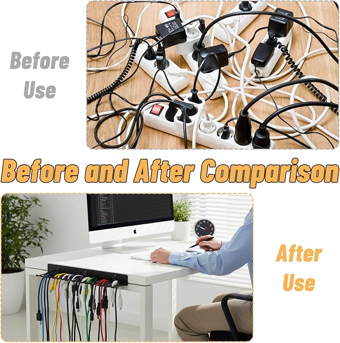 2 Pack Wall Mountable Cable Hanger 19 Slots Steel Cable Rack Cord Organizer Studio Storage,Slots Width from 5.5 to 9.5mm for Cord Holder Management Rack Wall Shelf Mount Attachment Storage