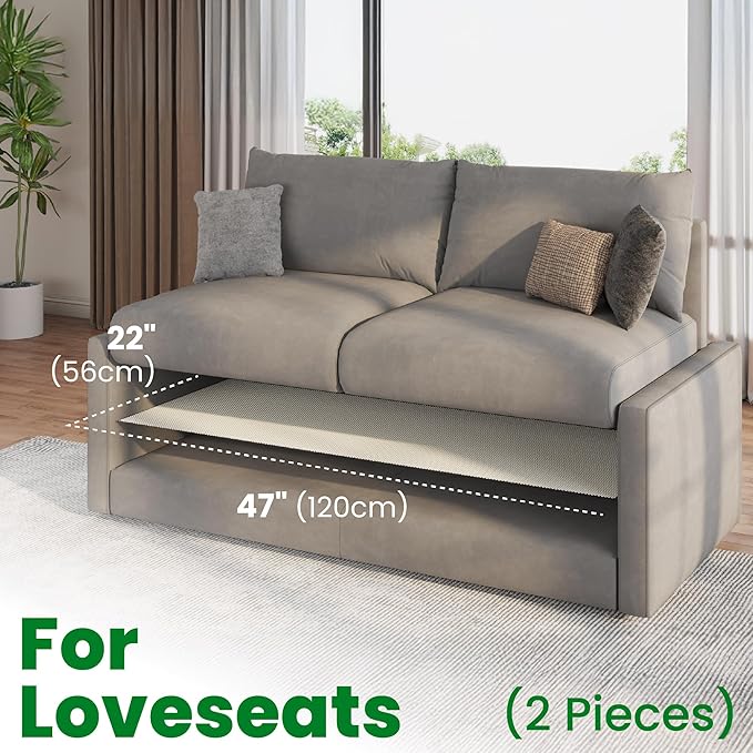 ECOHomes Couch Cushion Grip Pad, Couch Cushion Non Slip Pads Keep Sofa Cushions from Sliding - Anti Slip Sofa & Patio Grips Mattress Gripper Stopper Stop Slide & Prevent Sliding (Loveseat [2PCs Pack])