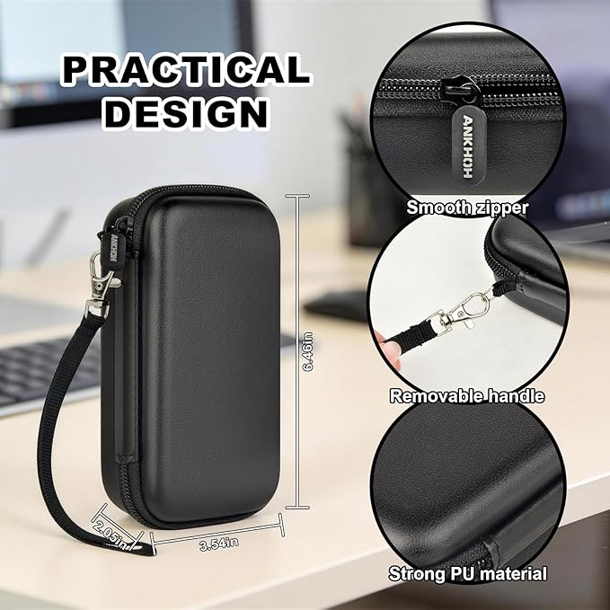 ANKHOH Travel Case for Anker Prime 3-in-1 Wireless Charging Station | EVA Carrying Bag with Compartments for Foldable MagSafe Qi2 Charger & Cables (Case Only) Pink