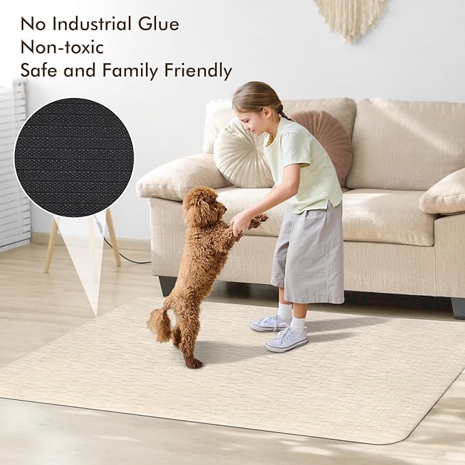 Blvornl Office Chair Mat for Hardwood Floor, 36" x 48" Desk Chair Mat for Hard Wood and Tile Floor, Large Anti-Slip Hard Floor Protector Rolling Chair Mat, PVC Mat Desk Rug for Office, Light Brown