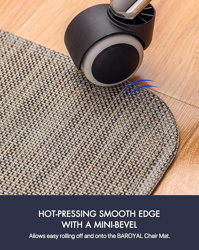 Office Chair Mat for Hardwood Floor Under Desk Computer Rolling Chair Mat for Wood/Tile Floor Non-Slip Heavy Duty Desk Rug PVC Plastic Hard Floor Protector 36" x 48" (Soapstone)