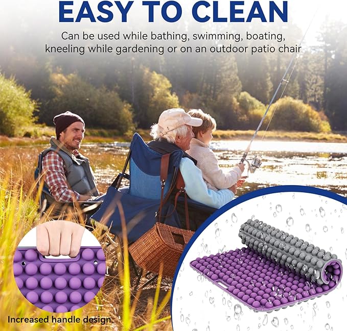 Purple Silicone Seat Cushion for Long Sitting Hours on Office & Home Chair, with 3D Non-Slip for Office Chair Cushions, Car Seats, Airplane Seat, Wheelchair Seat Cushions,Long Trips
