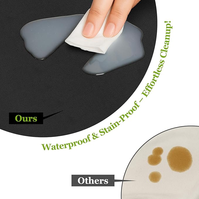 Warmstar Leather Table Cover 40 x 40 Inch, 1.8MM Thick PVC Table Protector Waterproof, Desk Cover Protector Non-Slip Table Pad for Kitchen, Dresser, Gaming Desk,Dining Room Table