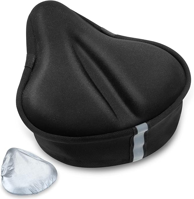 CUNCUI Bike Seat Cushion, Gel Seats Cover, Bicycle Covers, Bike Seat Cushion for Women Men Comfort Compatible, Suitable for Outdoor and Indoor (11x10 inch)