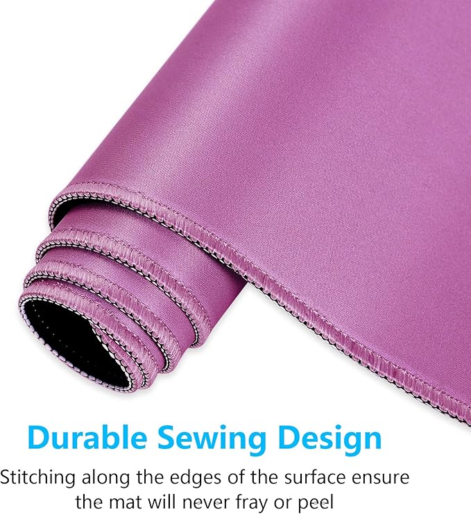 Dapesuom Large Mouse Pad, Extended Gaming Mouse Mat with Stitched Edges, Full Size Desk Mats with Non-Slip Base, Computer Big Desktop Keyboard Pad for Laptop, Office, 23.6 x 11.8 in, Radiant Orchid