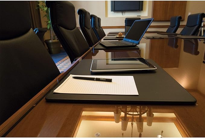 Dacasso Black Leatherette 17" x 14" Conference Table Pad - Laptop Pad - Protective Pad