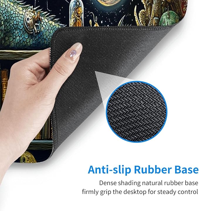 Dragon Mystical Mouse Pad 31.5 X 11.8 Inch Big Desk Rubber Base Stitched Edges Keyboard Pad XXL Mouse Mat for Home Game and Office