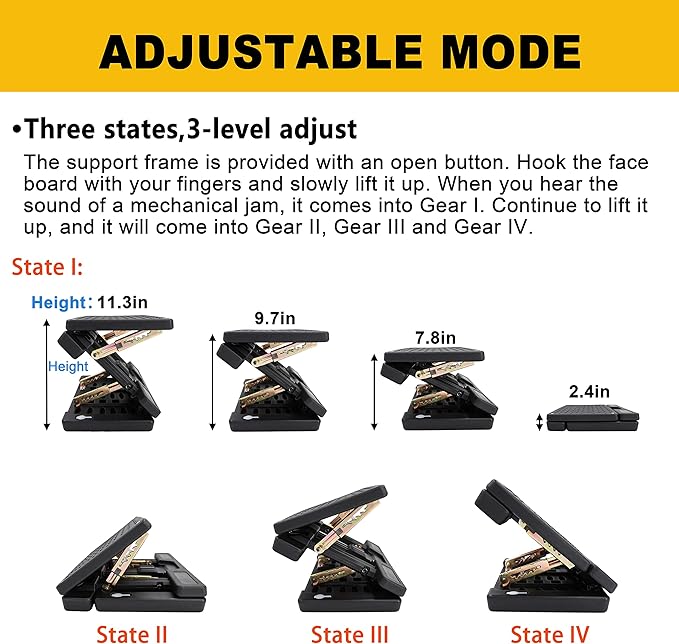 Adjustable Foot Rest Under Desk - Ergonomic Office Foot Stool with Massage, Leg Rest for Desk, Anti-Slip Design for Home & Work, Improves Posture (Black)