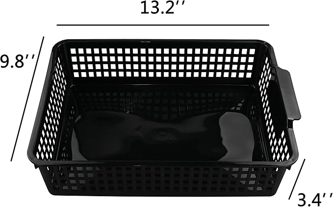 Begale 6-Pack Desktop Storage Basket for Office Supplies, File, Letter and Document Organizer, Black