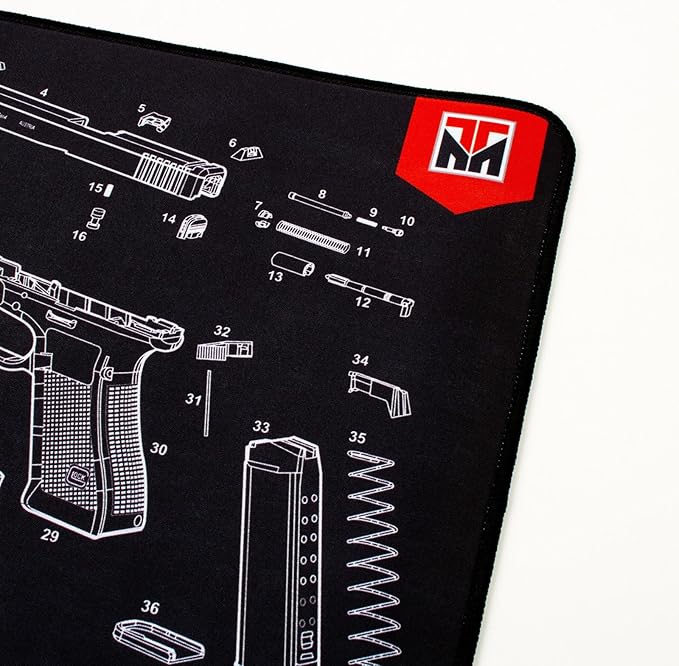 TekMat Ultra Handgun Mat 20" x 15" – Gun Cleaning & Maintenance Mat with Non-Slip Rubber Base and Oil-Resistant Surface for Pistols