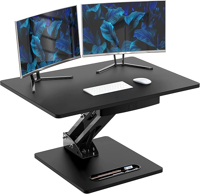 SHW 28" Over Desk Height Adjustable Standing Desk, Black