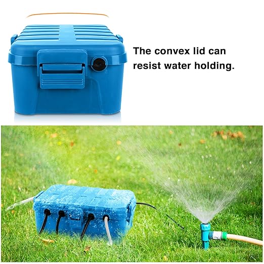 Flemoon Large Outdoor Electrical Box (12.5 x 8.5 x 5 inch), IP54 Waterproof Outdoor Extension Cord Cover Weatherproof, Protect Outlet, Plug, Socket, Timer, Power Strip, Holiday Light Decoration,Blue