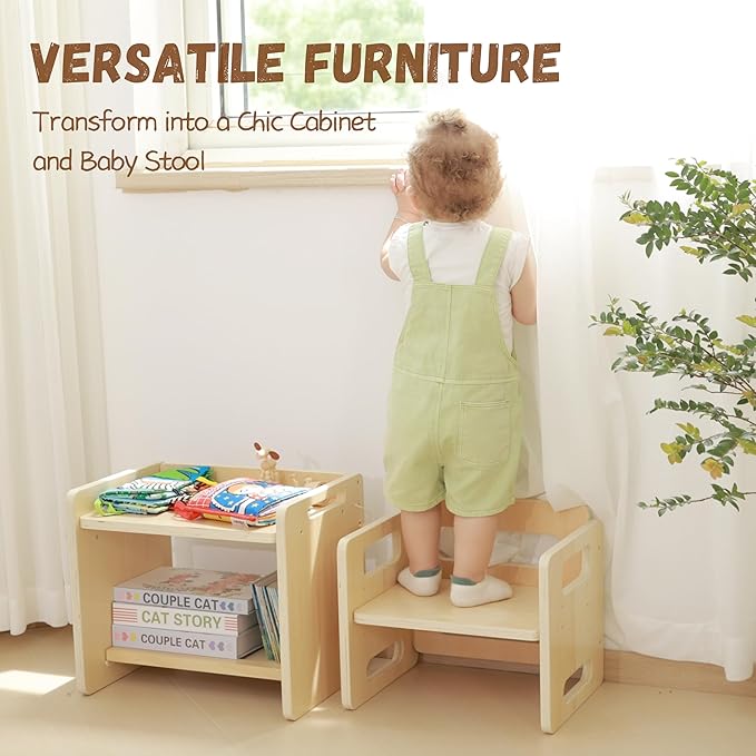 bpmfkid Montessori Weaning Table and Chair Set - Adjustable Design for Toddlers, Ideal for Mealtime, Learning, and Play