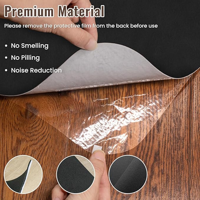 Sycoodeal Office Chair Mat for Hardwood Floor,Slip Resistant Floor Mat for Office Computer Gaming Chair,Heavy Duty Floor Protector for Rolling Chairs,Easy to Clean,Black(40"x55")