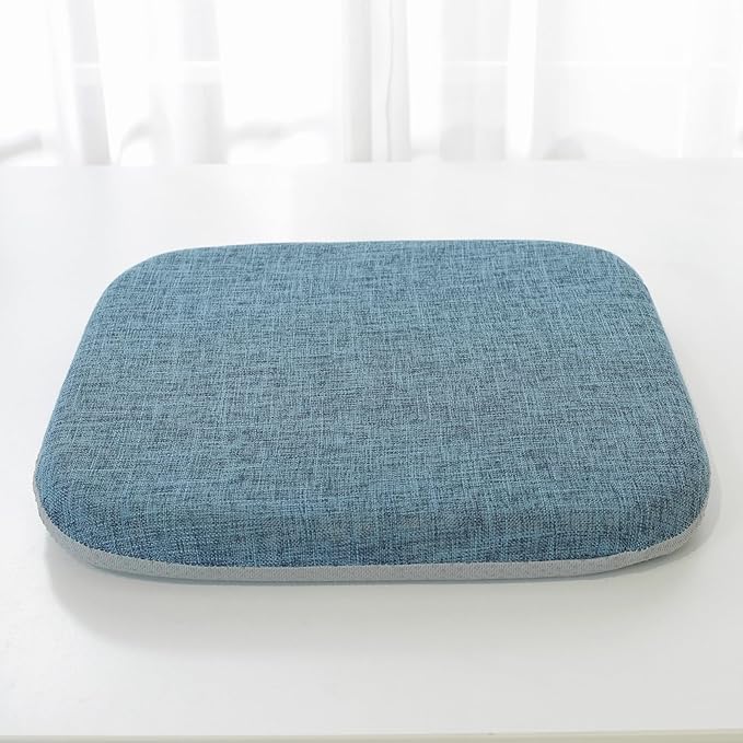 High Resilience Memory Foam Chair Cushion 15"x15"x2" Set of 2 Square Chair Pads and Washable Cover Non Slip Seat Cushions for Indoor Dining Room Kitchen and Office Chairs (Green,15"x15")