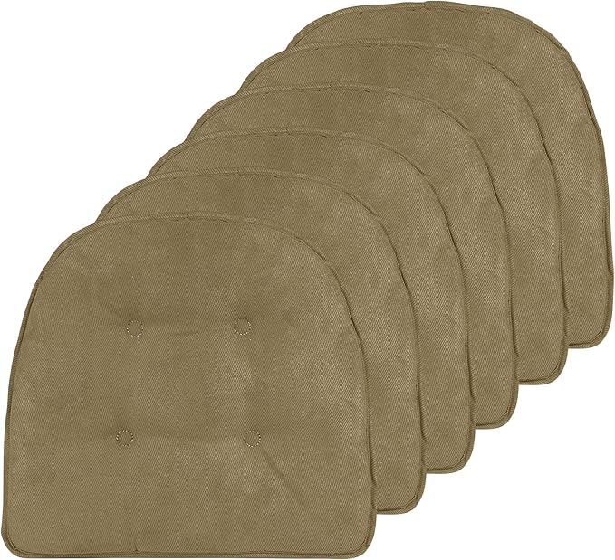 Non-Slip Chair Cushions, Assembled in USA, U-Shaped Skid-Proof Seat Pads for Dining Room, Kitchen, Office, 15"x16"