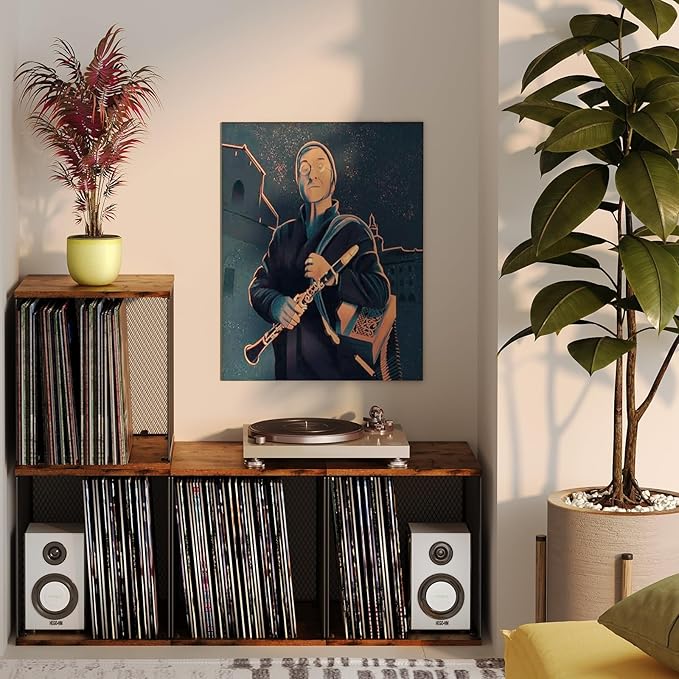 2 Cubes of Record Holder Shelf Storage Furniture - DIY Stackable 80-110 Vinyl Album Visualize Storage Box Cube - Natural Wooden Organizer Crate Cabinet