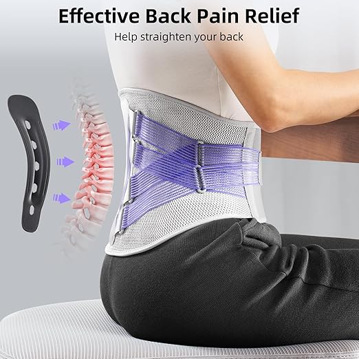 FREETOO Back Brace for Lower Back Pain Women with Bionic Support System, Adjustable Knitted Lumbar Support Belt, Breathable Mesh Design with Lumbar Pad,for Herniated Disc,Sciatica,Scoliosis XS (Your Waist:25.5''～29.5'')