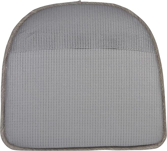 Klear Vu Raindrop The Gripper Non Slip Chair Cushions, Soft & Comfortable Seat Pad, Sitting Pillow for Kitchen, Dining or Office, 6 Count (Pack of 1), Steel Gray