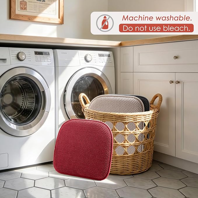 SWEMSTAR Chair Cushions - 15"*17" Kitchen Dining Chair Pads Foam Seat Cushion for Chairs Barstool Cushions Non Slip Seat Pad