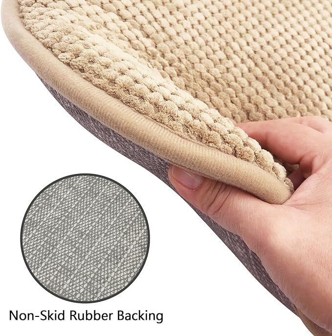 Khaki Foam Seat Cushions Kitchen Chairs Pads for Dining Chairs Non Slip Office Seat Cushions Washable U Shaped Soft Thick Large Metal Wooden Chair Cushions,17" x 15"