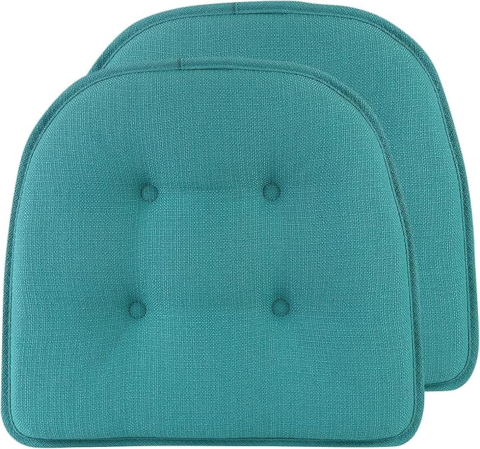 Non-Slip Chair Cushions, Assembled in USA, U-Shaped Skid-Proof Seat Pads for Dining Room, Kitchen, Office, 15"x16"