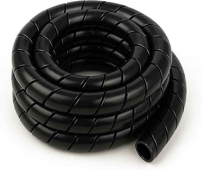 Electriduct 4.4 Inch Heavy Duty Spiral Wrap HDPE Flexible Plastic Cable Sleeve Hose Protector 10 Feet - Black