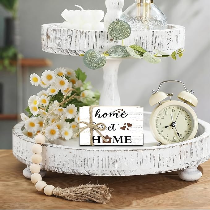 Mini Decorative Books For Home Decor, Small Wood Book Stack For Table Decor, Home Sweet Home decoration Books For Living Room Bookshelf, Farmhouse Stacked Books decoration（L47)