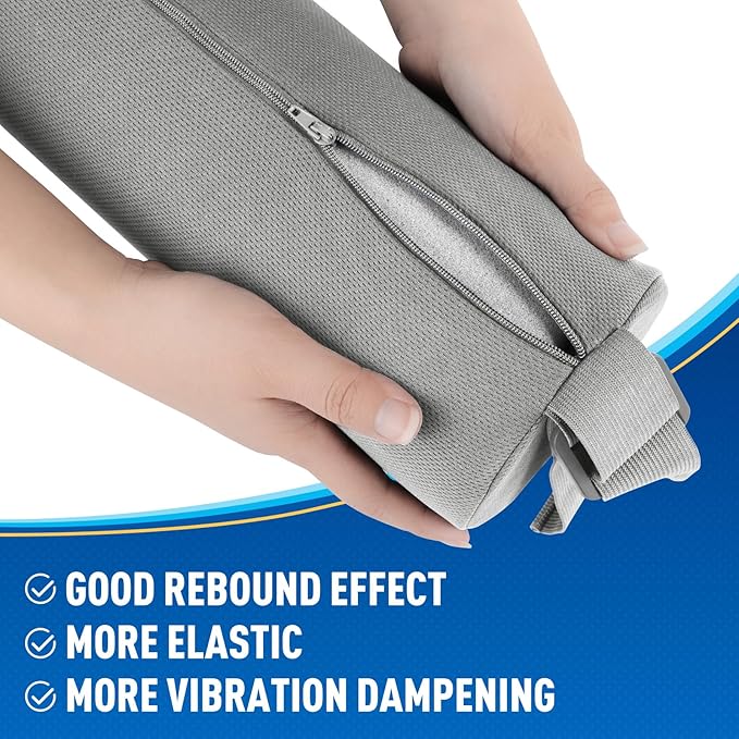 Lumbar Roll Support Pillow for Office Chair, Car, Gaming Chair, Memory Foam Back Cushion with Washable Cover for Relieving Back Pain & Improving Posture, Large,Light Grey