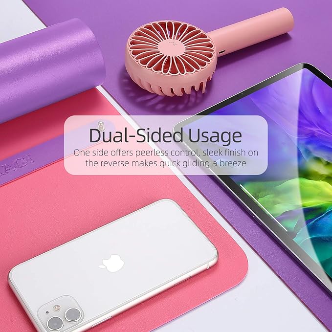 YSAGi Office Desk Pad, Desk Mat, 23.6" x 13.7" Waterproof PU Leather Desk Pad Protector for Keyboard and Mouse, Dual-Sided Desk Writing Pad for Office and Home, Aconite Violet+Eosine Pink