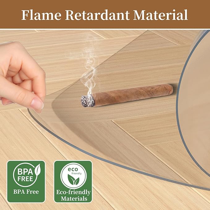 Office Chair Mat for Hardwood Floor - 30" X 48" PVC Clear Floor Protector Mat for Hard Floors, Non-Slip Desk Chair Mat for Home Office, Protects Laminate Tile Vinyl - Can't be Used on Carpet