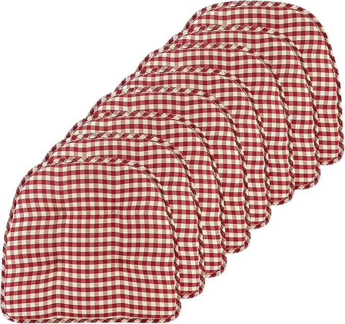 Non-Slip Chair Cushions, Assembled in USA, U-Shaped Skid-Proof Seat Pads for Dining Room, Kitchen, Office, 15"x16"